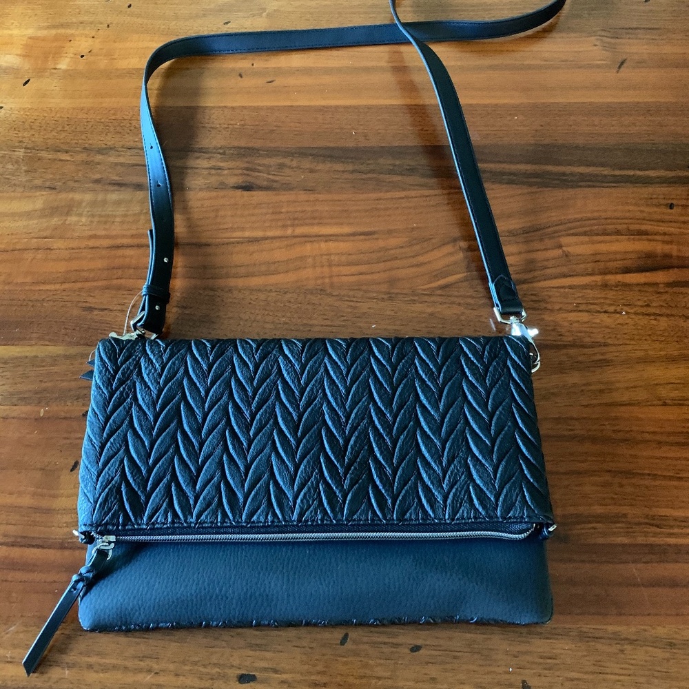 Stella & Dot Petite Braided Black Crossbody